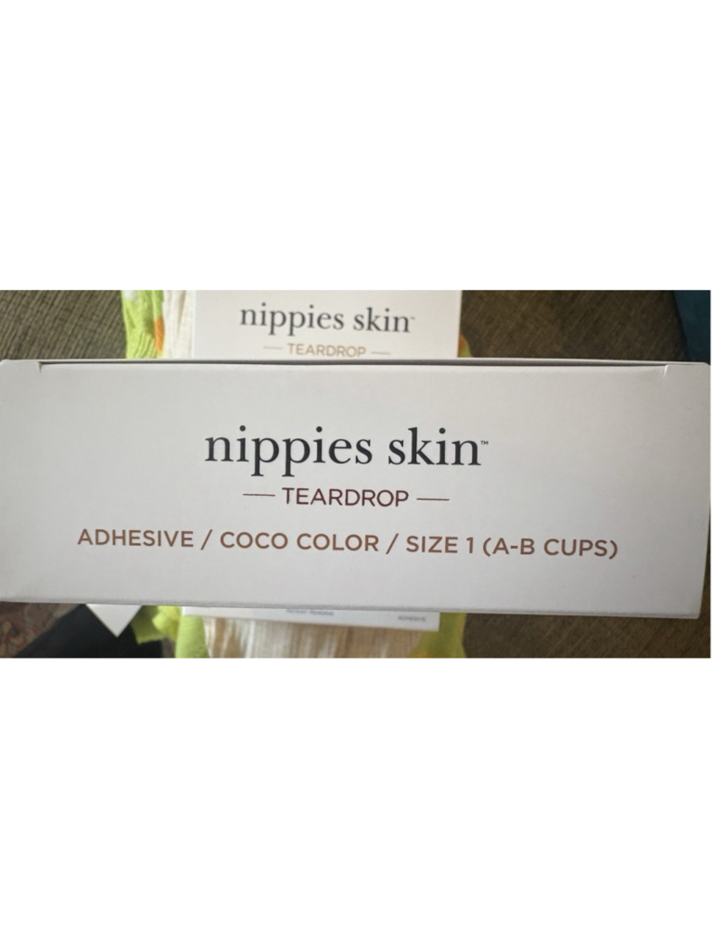 Nippies Skin Teardrop Size 1 Adhesive Covers Gentle Lift Coco Color A-B Cups - Picture 2 of 4